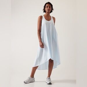 ATHLETA Presidio Midi Dress Size Medium Athenian Blue Color